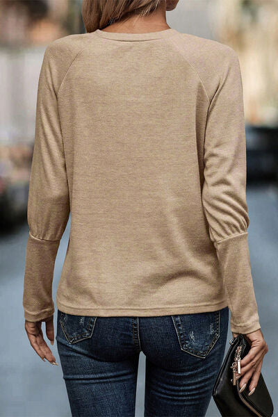 Round Neck Long Sleeve T-Shirt Shop One Place