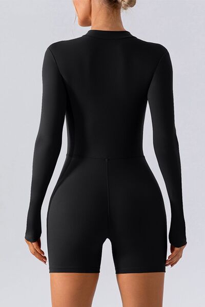 Half Zip Long Sleeve Active Romper Shop One Place