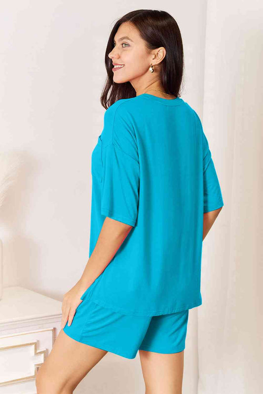 Basic Bae Full Size Soft Rayon Half Sleeve Top and Shorts Set Shop One Place
