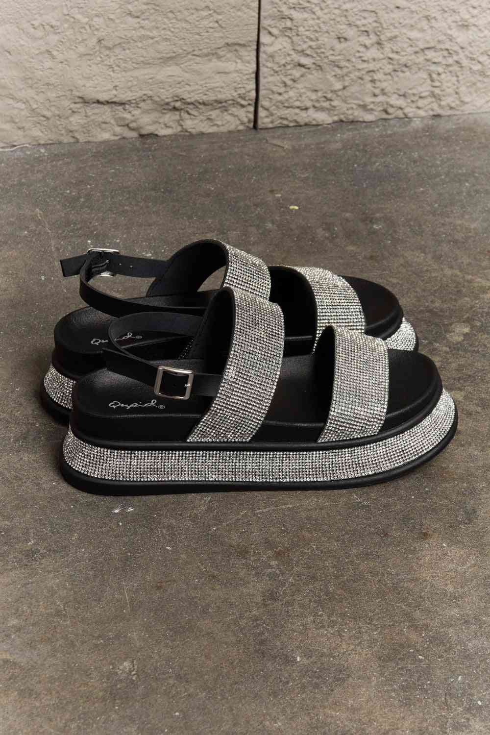 Qupid Shine On Platform Rhinestone Slingback Sandal Shop One Place