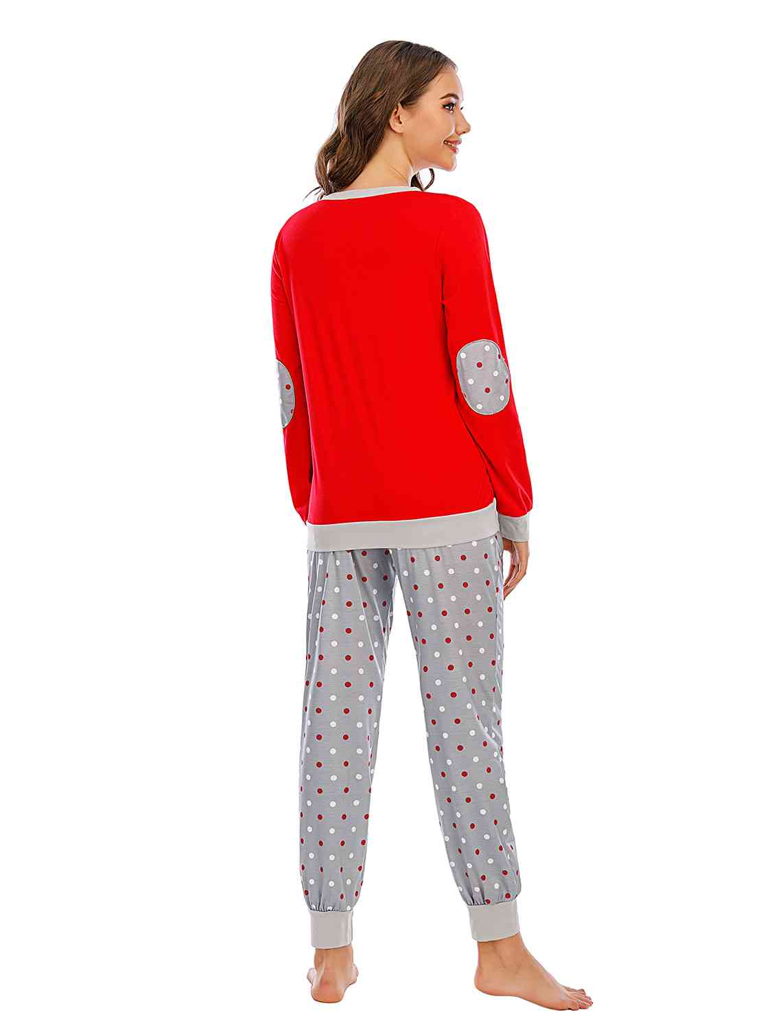Long Sleeve Top and Polka Dot Pants Set Shop One Place