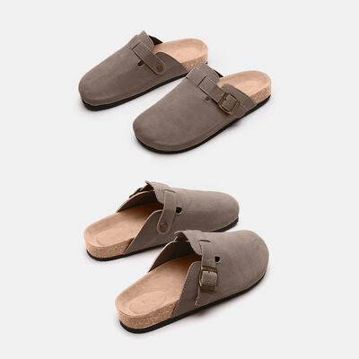 Suede Closed Toe Buckle Slide Shop One Place