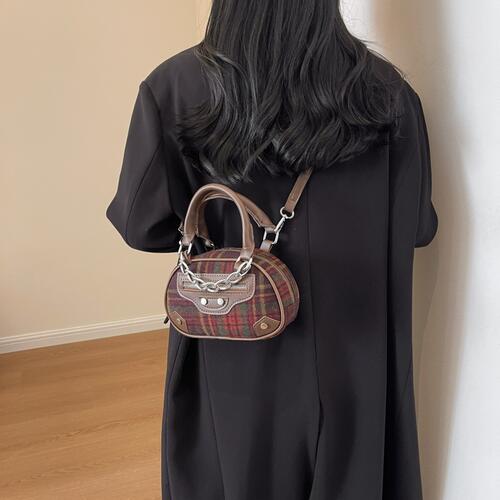 Plaid Print Crossbody Bag Shop One Place