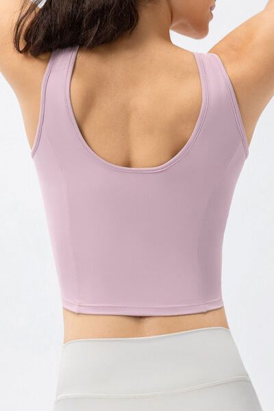 Round Neck Wide Strap Active Tank Shop One Place