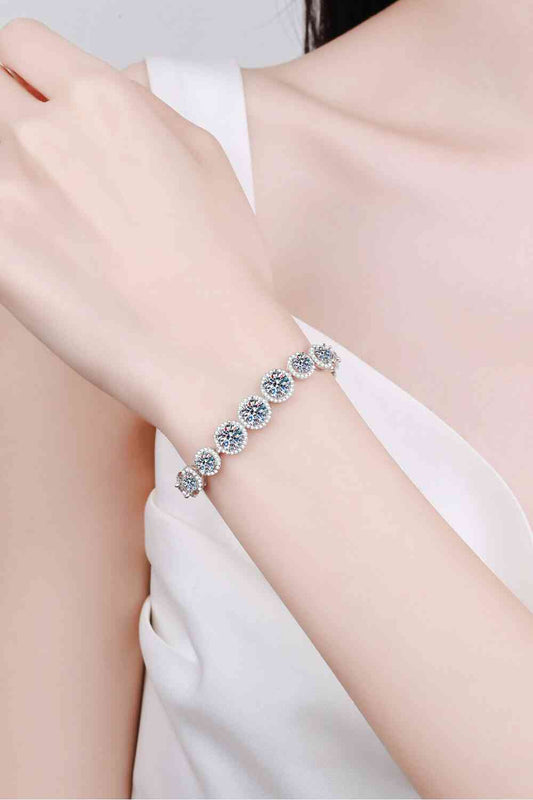 925 Sterling Silver 10.4 Carat Moissanite Bracelet Shop One Place