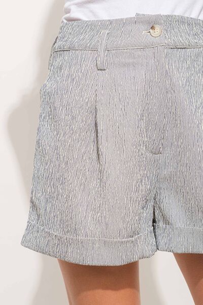And The Why Pin Striped High Waist Rolled Shorts Shop One Place