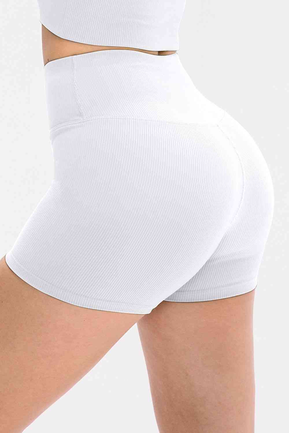 Slim Fit Wide Waistband Sports Shorts Shop One Place