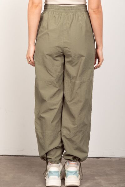 VERY J Drawstring Woven Parachute Joggers Shop One Place
