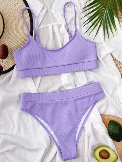 Scoop Neck Spaghetti Strap Two-Piece Swim Set Shop One Place