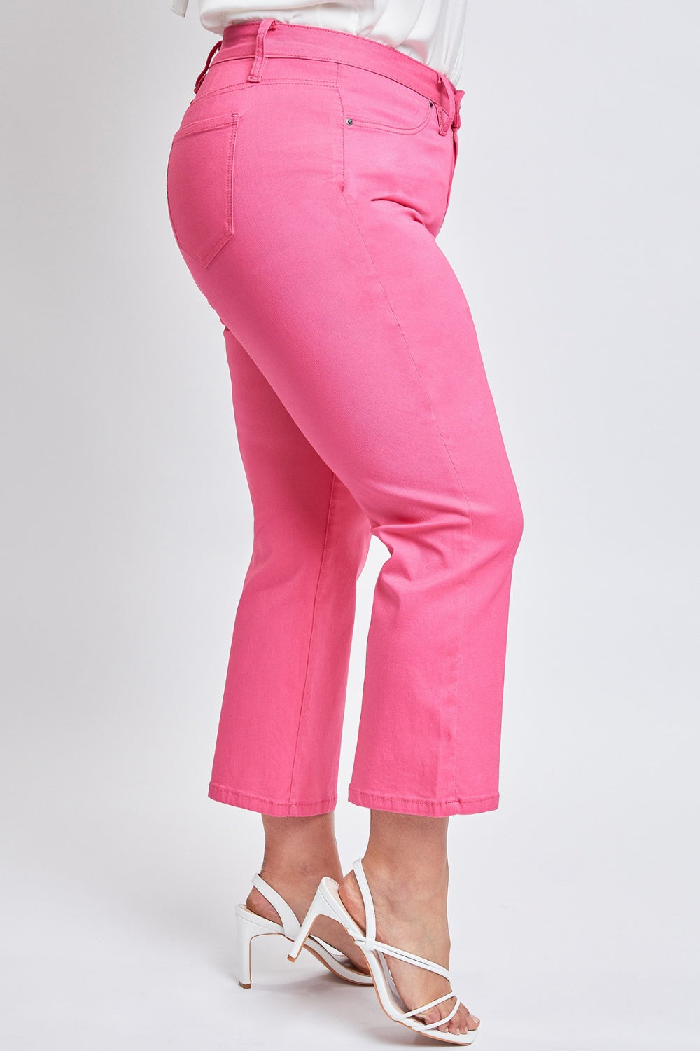YMI Jeanswear Full Size Mid-Rise Hyperstretch Cropped Straight Pants Shop One Place