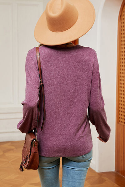 V-Neck Dropped Shoulder T-Shirt Shop One Place