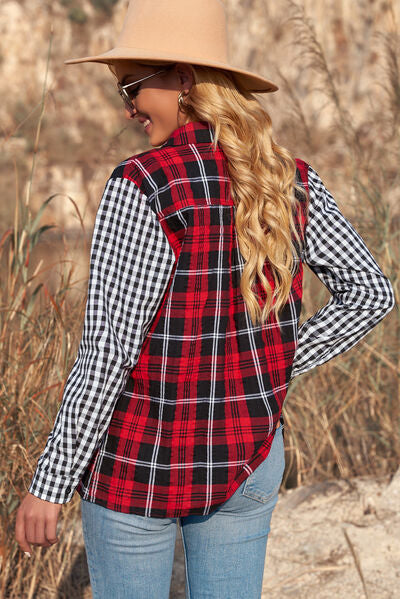 Plaid Button Up Long Sleeve Shirt Shop One Place
