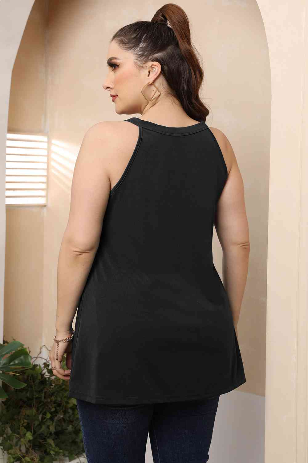 Plus Size Halter Neck Cutout Sleeveless Dress Shop One Place