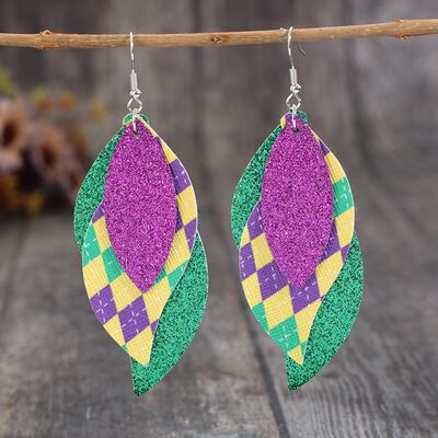 PU Leather Leaf Dangle Earrings Shop One Place
