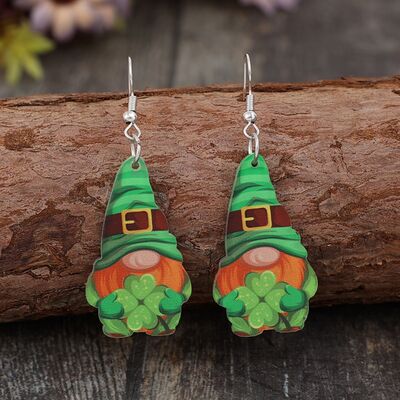 Wooden Alloy Dangle Earrings Shop One Place