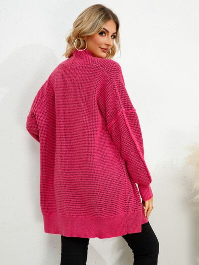 Open Front Dropped Shoulder Cardigan Shop One Place