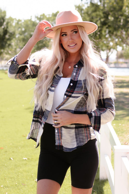 Plaid Button Up Long Sleeve Shirt Shop One Place
