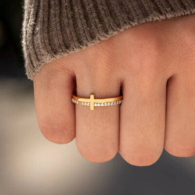 Zircon 925 Sterling Silver Cross Ring Shop One Place