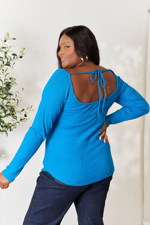 Culture Code Full Size Ribbed Sweetheart Neck Knit Top Shop One Place