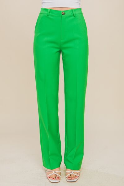 LOVE TREE High Waist Straight Pants Shop One Place