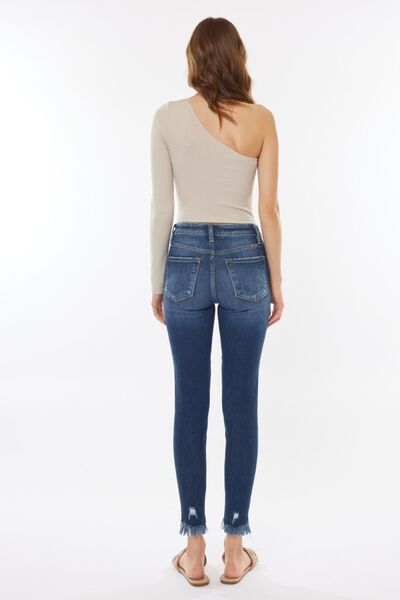 Kancan Raw Hem High Waist Cropped Jeans Shop One Place