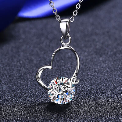 2 Carat Moissanite Heart 925 Sterling Silver Necklace Shop One Place