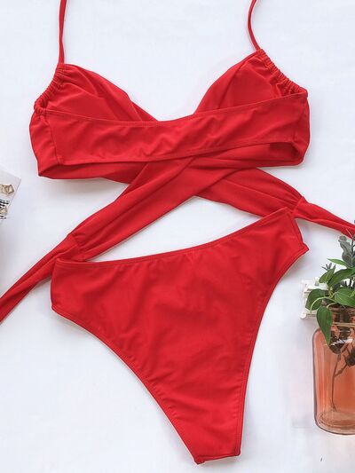 Halter Neck Two-Piece Bikini Set Shop One Place