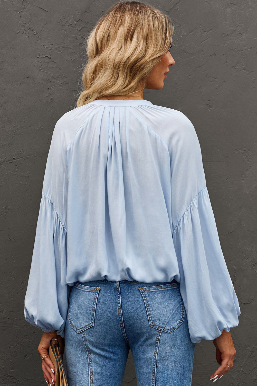 Button Up Balloon Sleeve Shirt Shop One Place