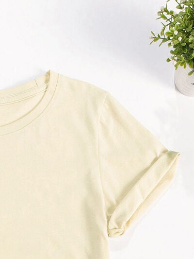 Graphic Round Neck Short Sleeve T-Shirt Shop One Place