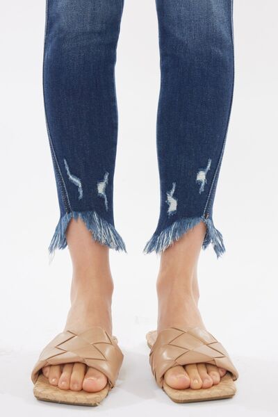 Kancan Raw Hem High Waist Cropped Jeans Shop One Place