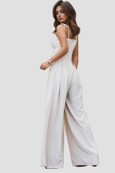 Spaghetti Strap Wide Leg Jumpsuit Shop One Place