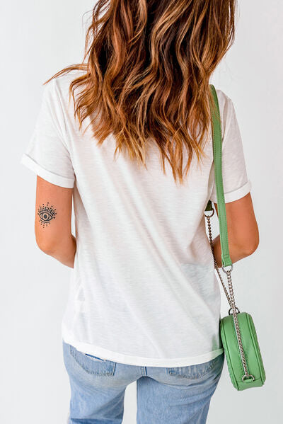 LOVE Round Neck Short Sleeve T-Shirt Shop One Place
