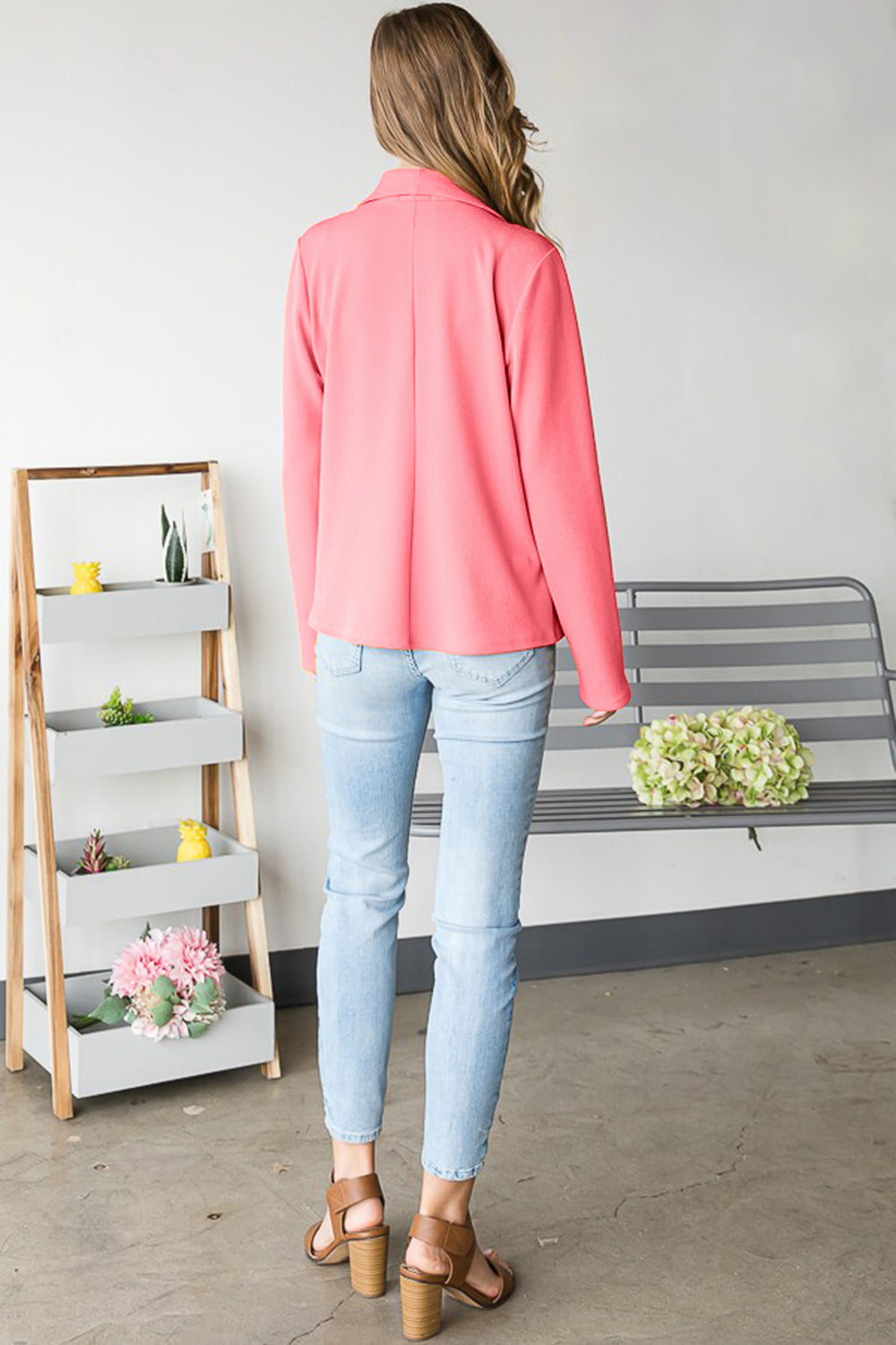 Heimish Open Front Long Sleeve Blazer Shop One Place