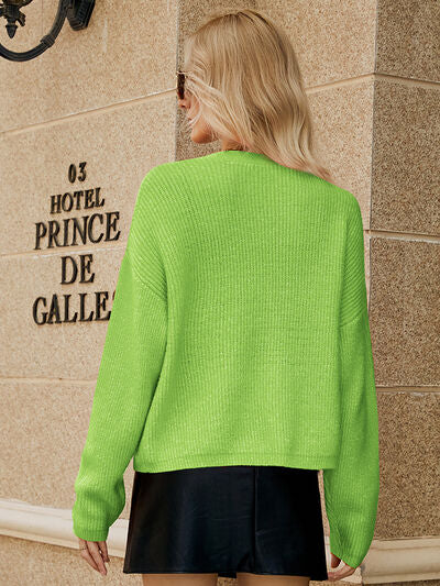 Dropped Shoulder Button Up Cardigan Shop One Place