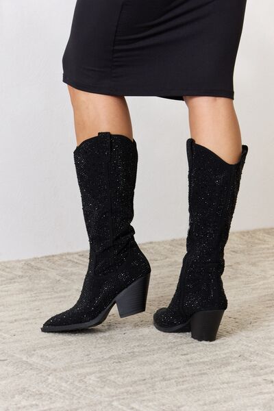 Forever Link Rhinestone Knee High Cowboy Boots Shop One Place