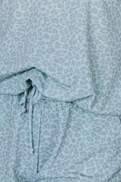 Leopard Notched Top and Drawstring Shorts Lounge Set Shop One Place