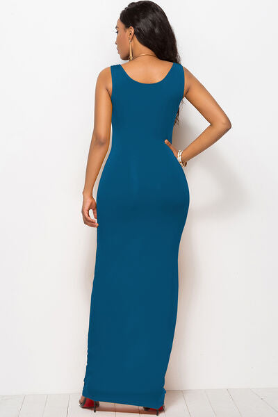 Scoop Neck Wide Strap Maxi Dress Shop One Place