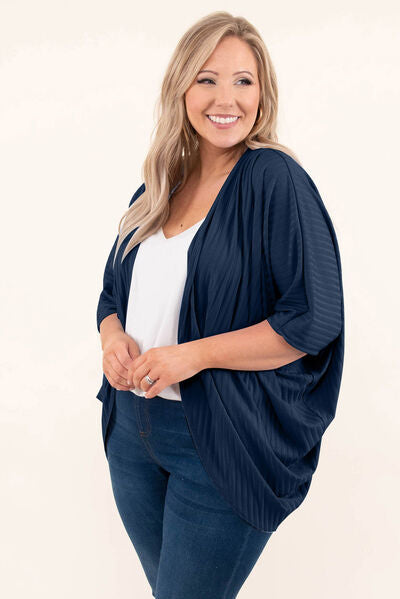 Plus Size Ribbed Cocoon Cover Up Shop One Place
