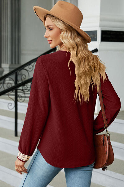 V-Neck Long Sleeve T-Shirt Shop One Place