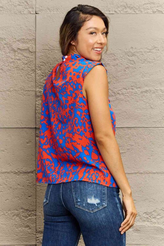 Printed Round Neck Tank Top Shop One Place