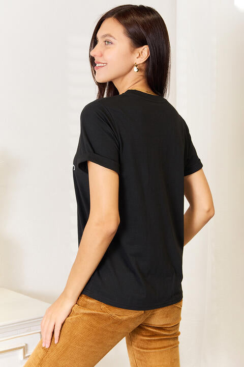 Simply Love Letter Graphic Round Neck T-Shirt Shop One Place