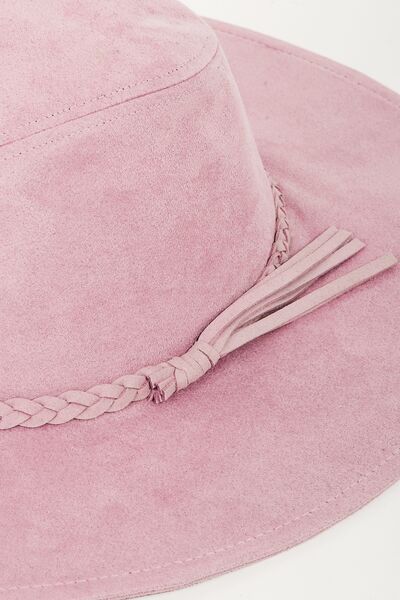Fame Braided Faux Suede Hat Shop One Place