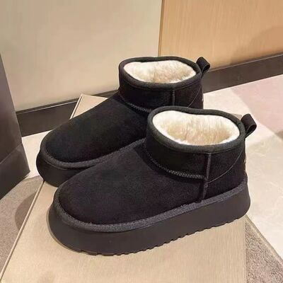 Fleece Lined Chunky Platform Mini Boots Shop One Place