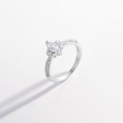 925 Sterling Silver Inlaid Zircon Ring Shop One Place