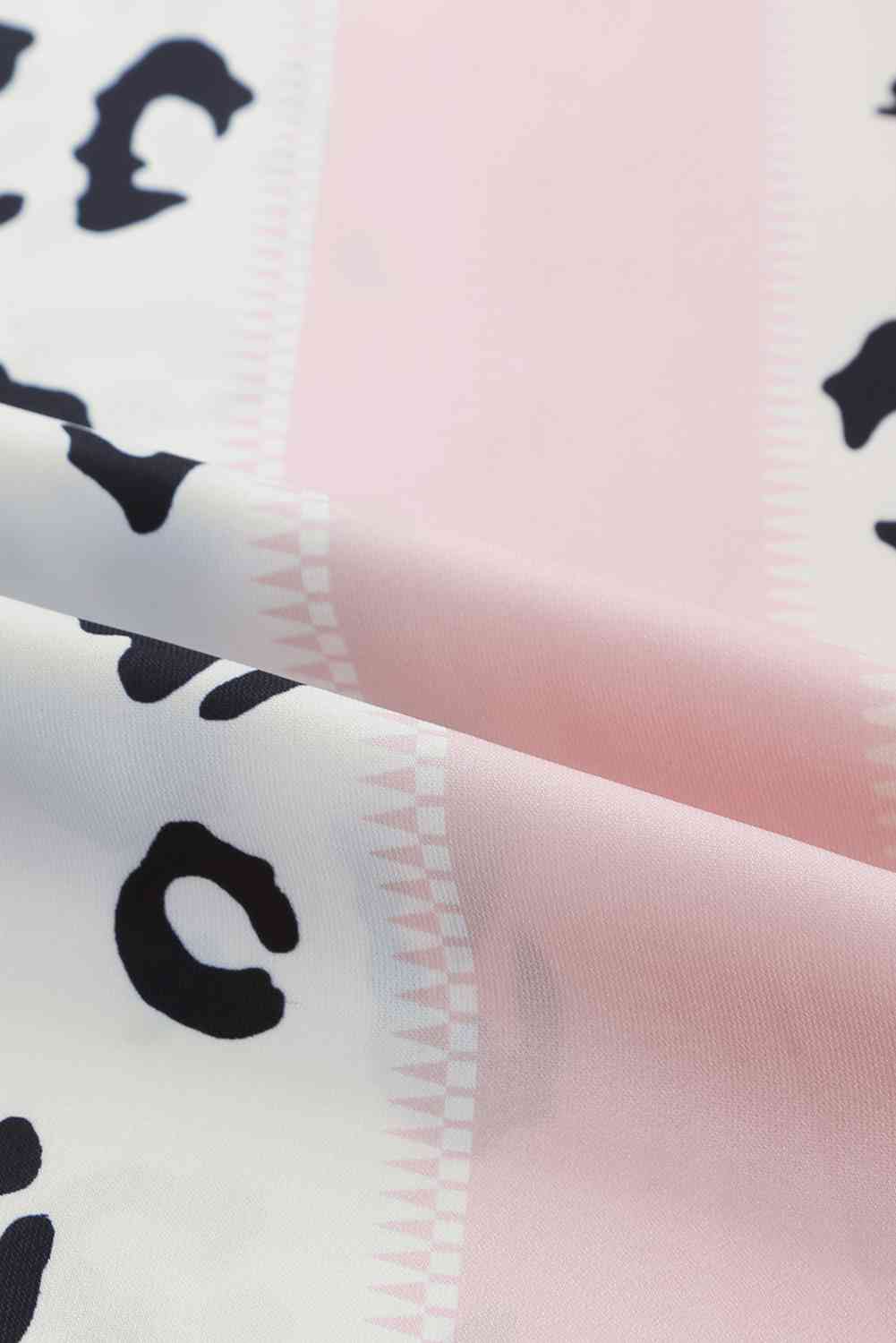 Leopard Color Block Smocked Jumpsuit Shop One Place