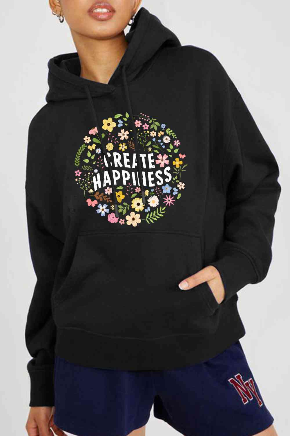 Simply Love Simply Love Full Size CREATE HAPPINESS Graphic Hoodie Shop One Place
