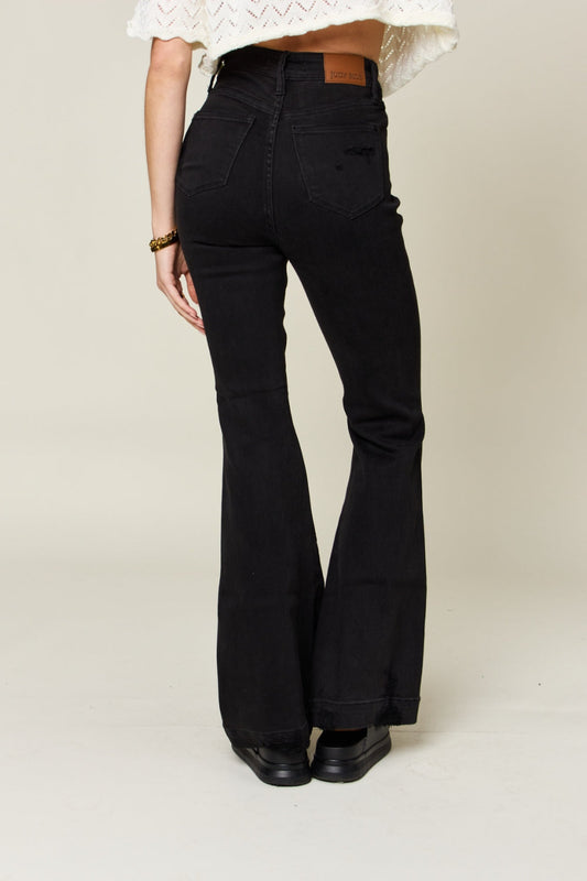 Judy Blue Full Size High Waist Distressed Flare Jeans Shop One Place