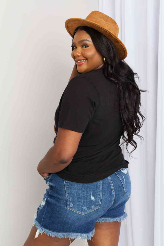 mineB Full Size Graphic Round Neck Tee Shop One Place