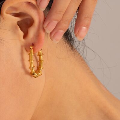 Gold-Plated Stainless Steel Hoop Earrings Shop One Place
