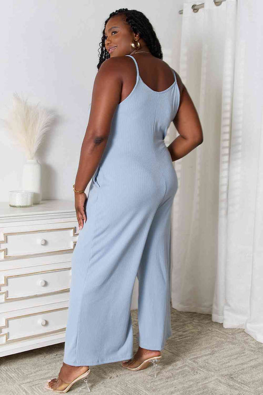 Basic Bae Full Size Spaghetti Strap V-Neck Jumpsuit Shop One Place